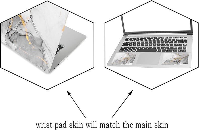 ARTSO Laptop Skin Sticker Decal, 12" 13" 13.3" 14" 15" 15.4" 15.6 inch Laptop Universal Netbook PC Notebook Vinyl Reusable Skin Sticker Cover Art Case Protector Personalized, Grey Marble - Image 5